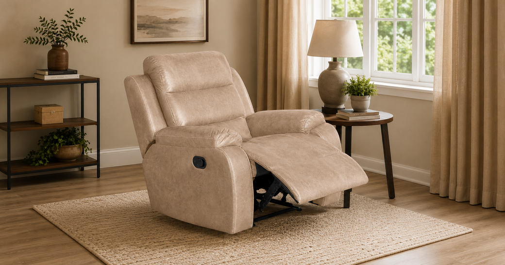 Aspen single recliner in a neutral living room
