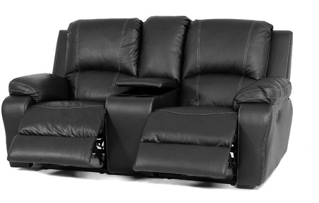 Athena two-seater with console in black