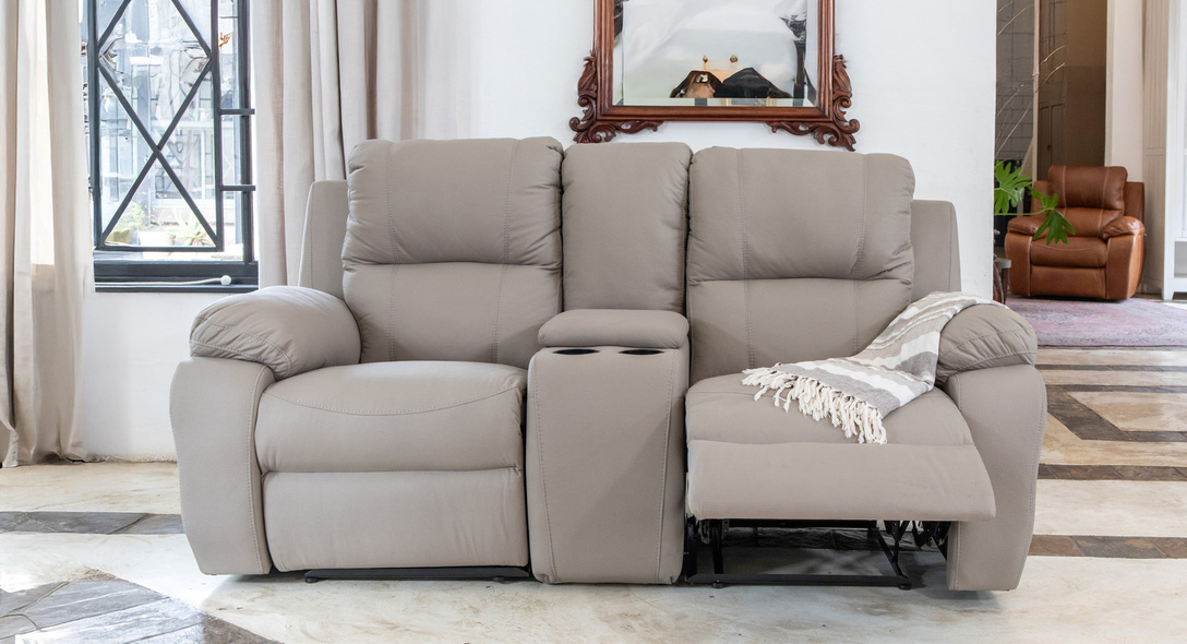Athena two-seater two-action recliner with console