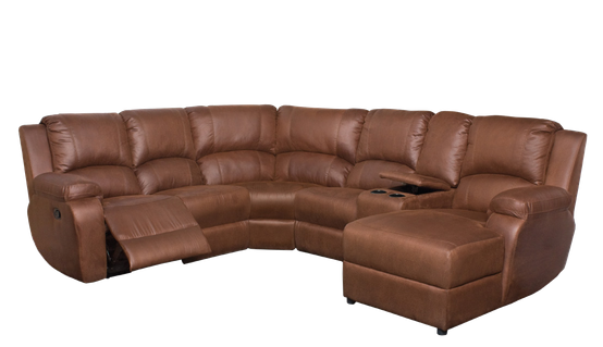 Athena corner suite with chaise in brown
